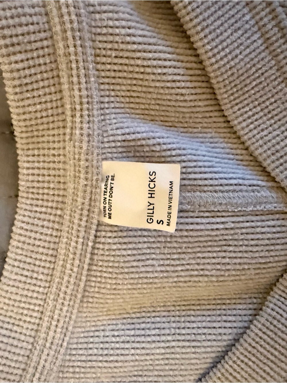 Gilly Hicks Men's Cream Waffle-Knit Crewneck Sweater